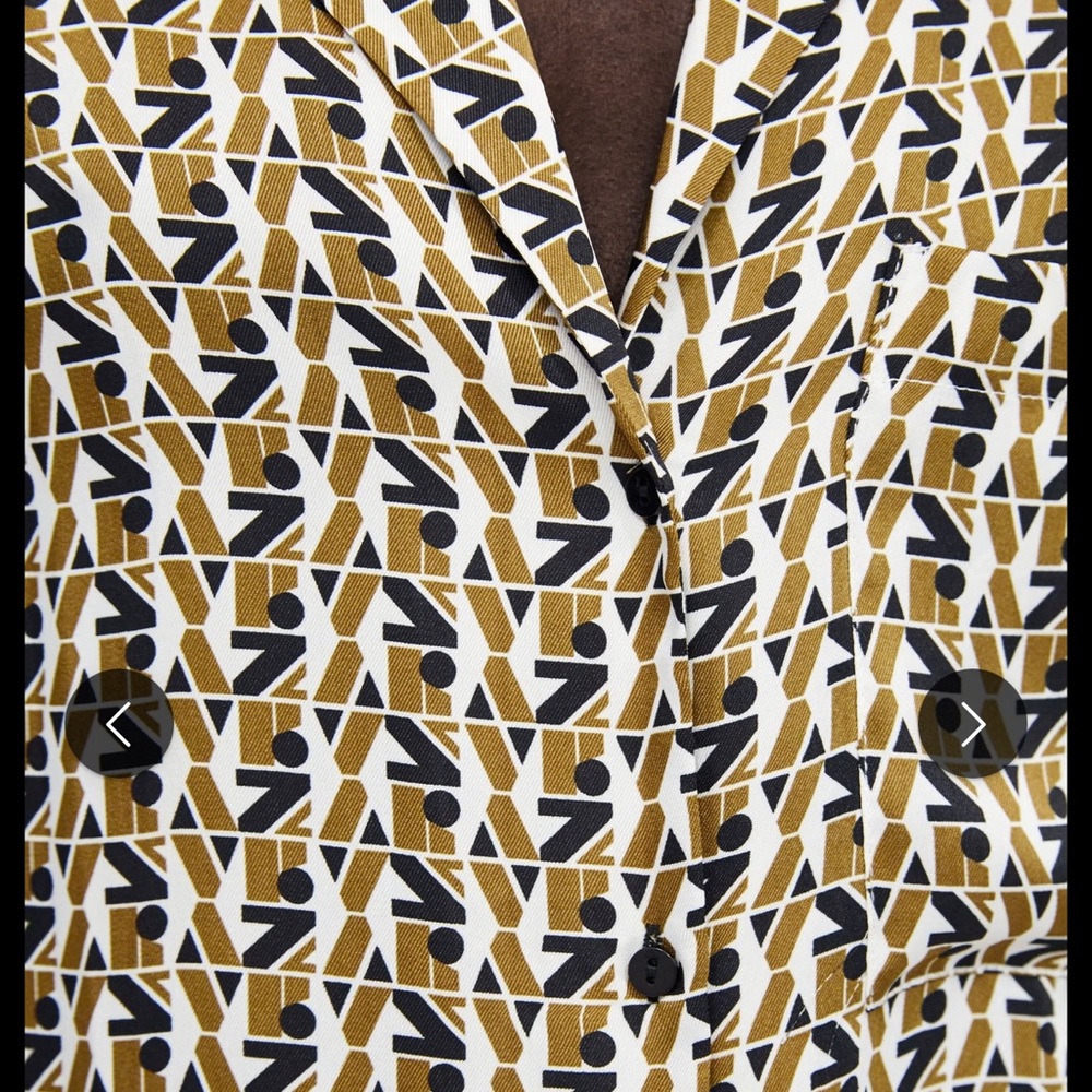 Zara Basic Abstract Patterned Top In Black, White… - image 3